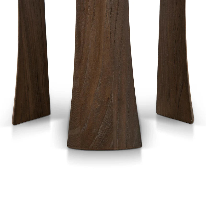 Noirwood Round Accent Side Table - Walnut