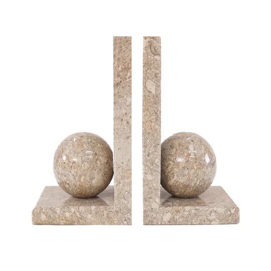 Nordic L-Shape Marble Bookend - Grey