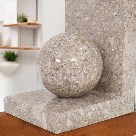 Nordic L-Shape Marble Bookend - Grey