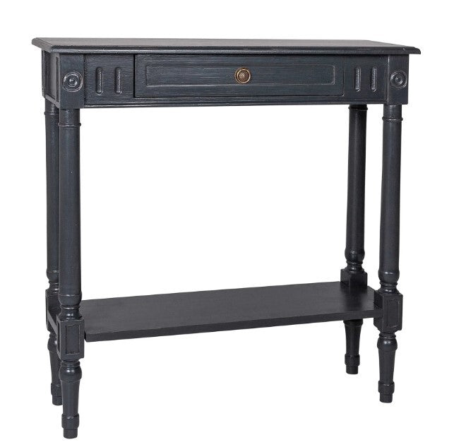 Norfolk Console Table with 1 Drawer & Shelf - Black