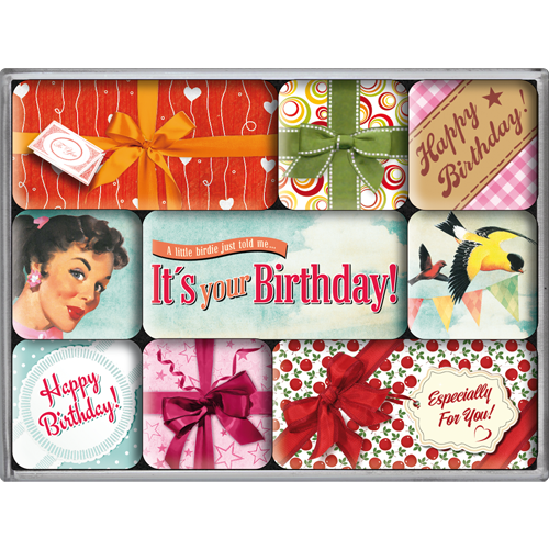 Nostalgic-Art 9pc Fridge Magnet Set Birthday