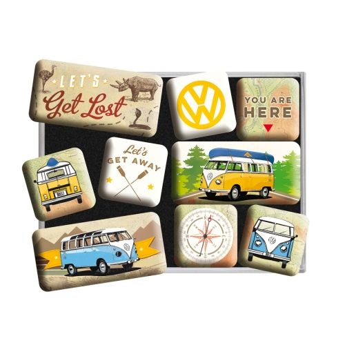 Nostalgic-Art 9pc Fridge Magnet Set Bulli - Let's Get Lost
