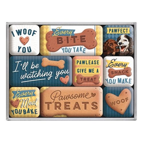 Nostalgic-Art 9pc Fridge Magnet Set Dog Treats