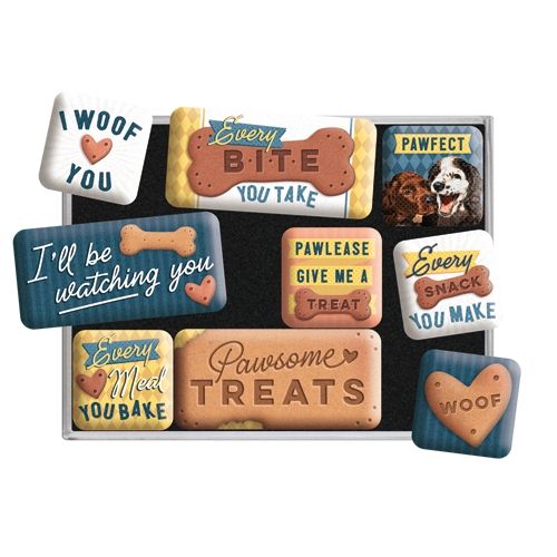 Nostalgic-Art 9pc Fridge Magnet Set Dog Treats
