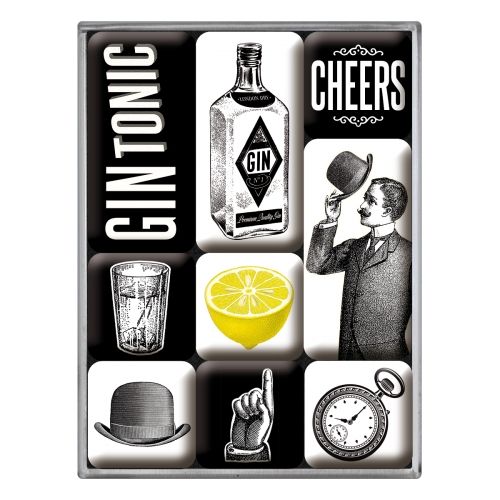 Nostalgic-Art 9pc Fridge Magnet Set Gin & Tonic