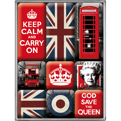 Nostalgic-Art 9pc Fridge Magnet Set Keep Calm