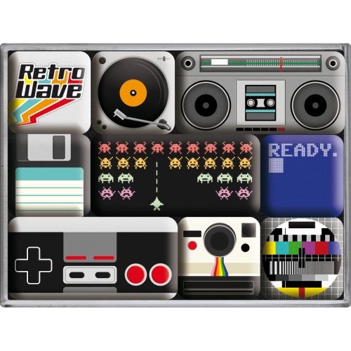 Nostalgic-Art 9pc Fridge Magnet Set Retro Wave