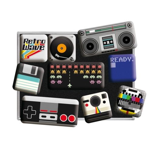 Nostalgic-Art 9pc Fridge Magnet Set Retro Wave