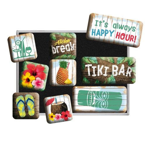 Nostalgic-Art 9pc Fridge Magnet Set Tiki Bar