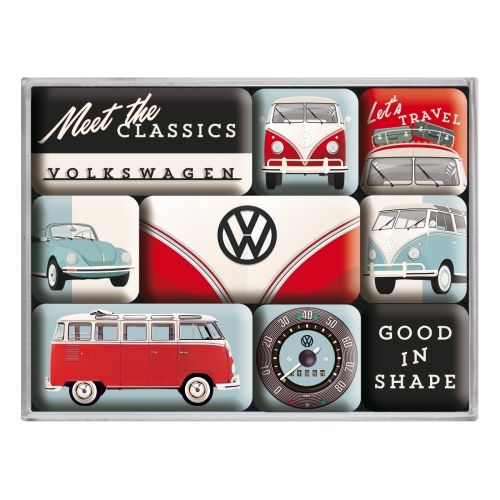 Nostalgic-Art 9pc Fridge Magnet Set VW - Meet the Classics