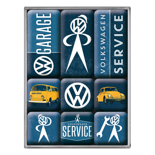 Nostalgic-Art 9pc Fridge Magnet Set VW Service