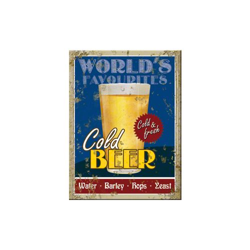Nostalgic-Art Fridge Magnet Cold Beer 6x8cms