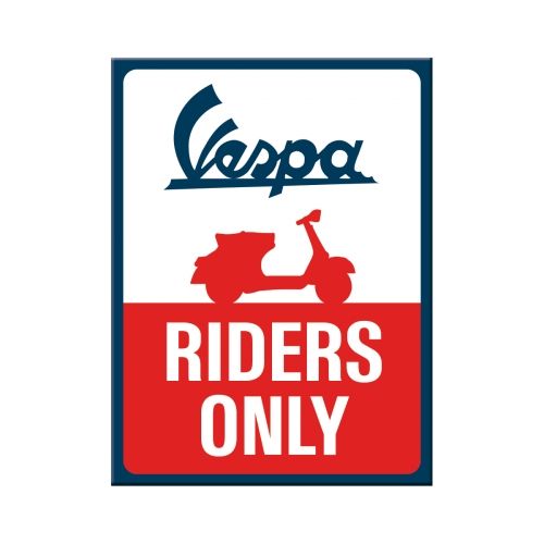 Nostalgic-Art Fridge Magnet Vespa Riders Only 6x8cms