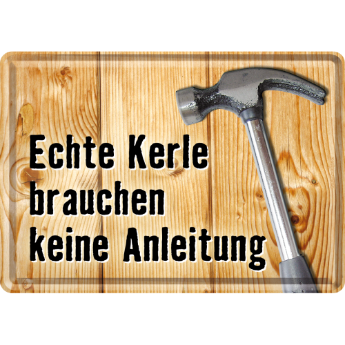 Nostalgic-Art Metal Postcard Echte Kerle 10 x 14cms