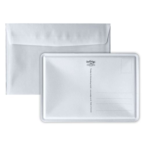 Nostalgic-Art Metal Postcard Goodyear White Logo 10x14cm