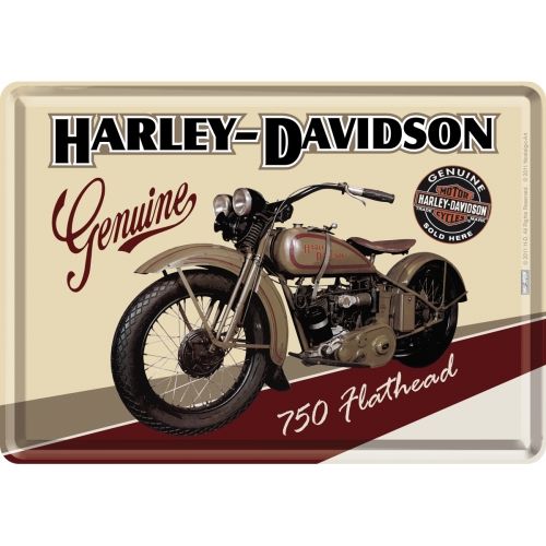 Nostalgic-Art Metal Postcard Harley Flathead 10 x 14cms