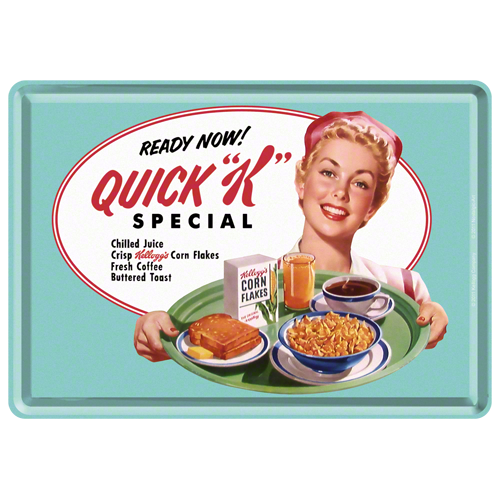 Nostalgic-Art Metal Postcard Quick Kellogg's 10x14cm