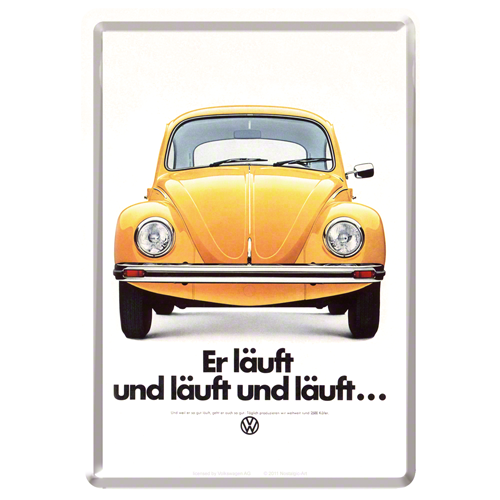 Nostalgic-Art Metal Postcard VW Er Lauft 10 x 14cms