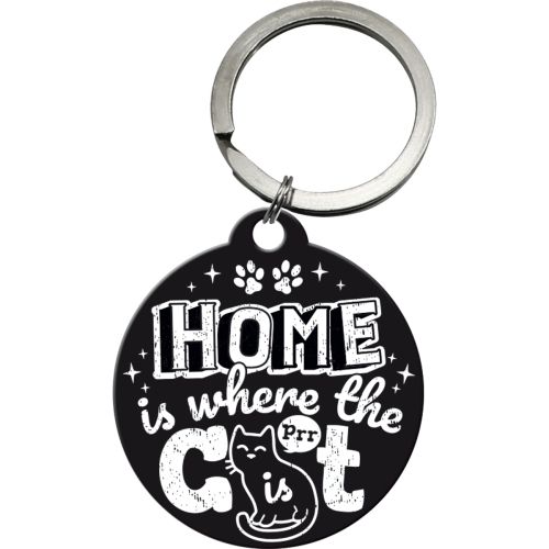 Nostalgic-Art Round Home Is Where The Cat Is Black - Keyring