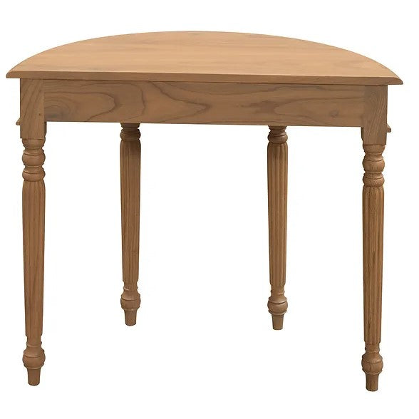 Nueva Solid Mindi Timber Half Round Table - Natural
