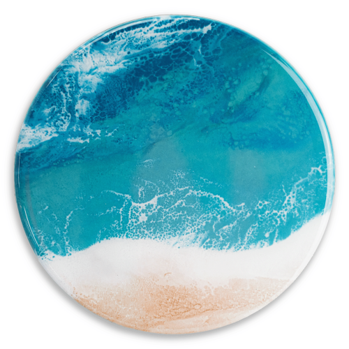 Ocean-Inspired Ceramic Resin Coasters - Set of 4