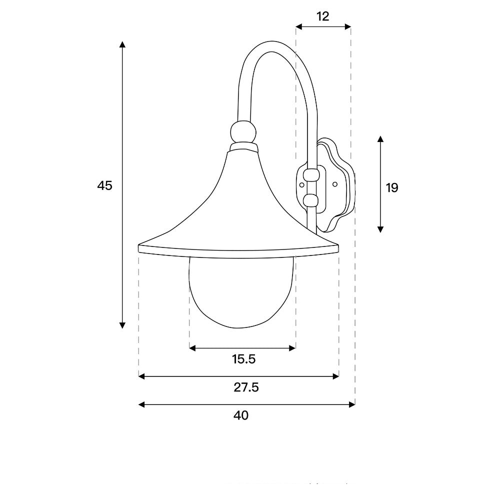Opal Acrylic Aluminium Outdoor Wall Light (Available in 2 Colors)