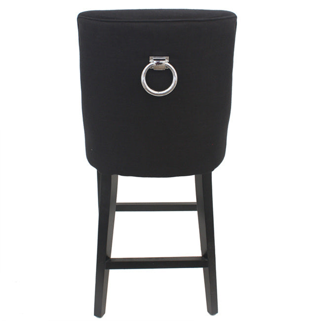 Ophelia Tall Black Barstool with Ring