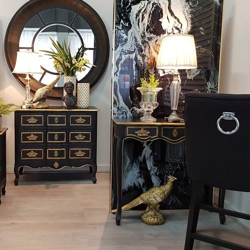 Ophelia Tall Black Barstool with Ring