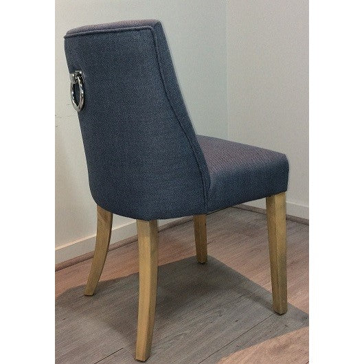 Ophelia Denim Blue Wide Stripe Dining Chair
