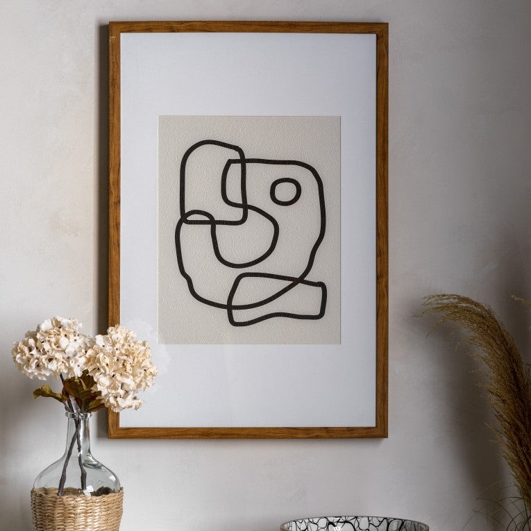 Opposites Attract Black and White Line Drawing Art