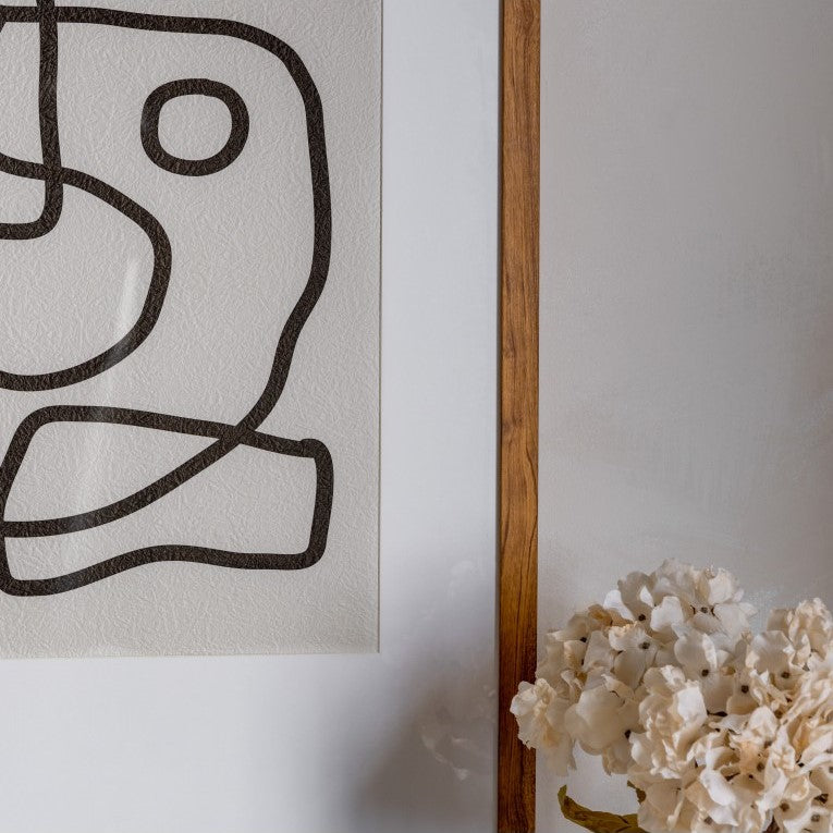 Opposites Attract Black and White Line Drawing Art