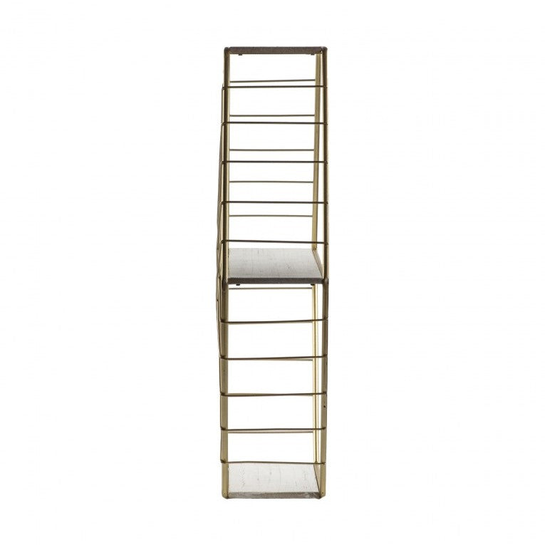 Opulent Gold-Finish Wall Hanging Shelving Unit