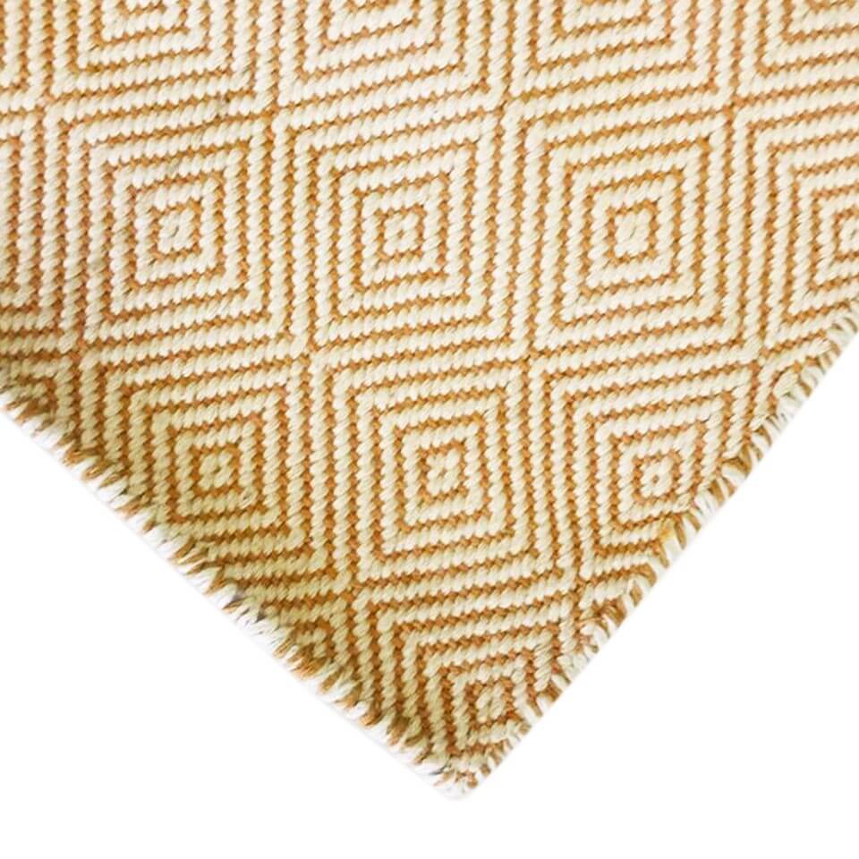 Orange & White Diamond Pattern Cotton Rug (Available in 2 Sizes)