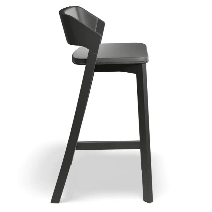 Organic Black Shade Padded High Stool 68cms