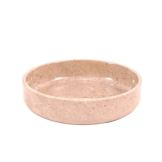 Organic Shape Marble Natural Serving Bowl - Cream