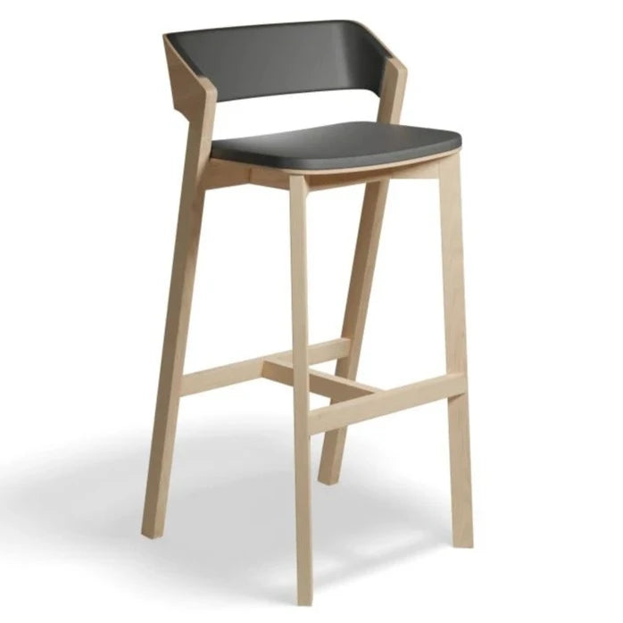 Organic Timber Black Padded High Stool (Available in 2 Sizes)