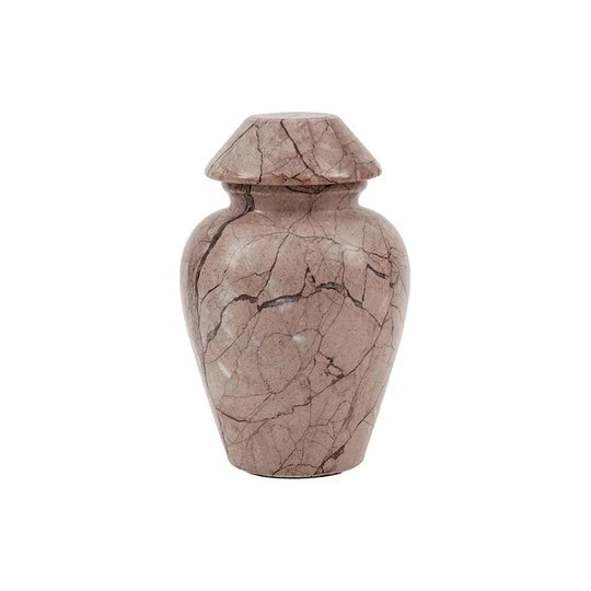 Ornate Marble Traditional Urn - Brown