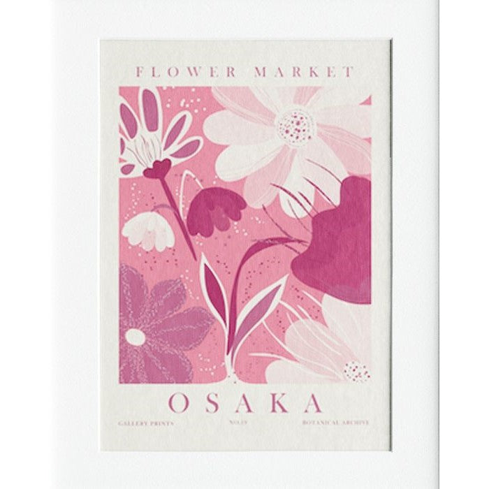 Osaka Flower Market Mounted Print Wall Decor - 40x50cms