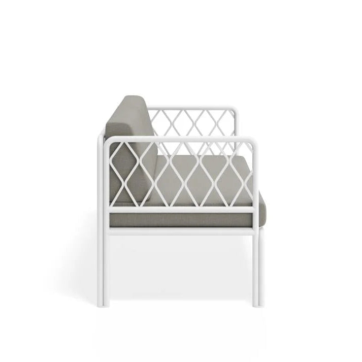 Outdoor 2 - Seater Lounge Chair - White - Granite Grey Cushions