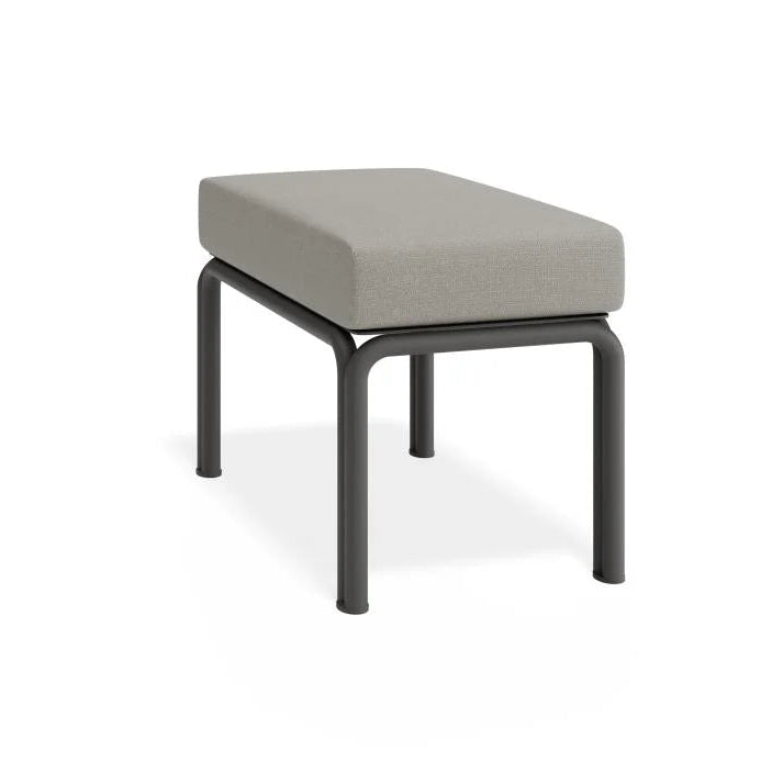 Outdoor Charcoal 2-Seater Sofa - Sandy Grey Cushion