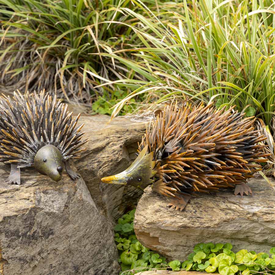 Outdoor Decor Rust Hedgehog Statue