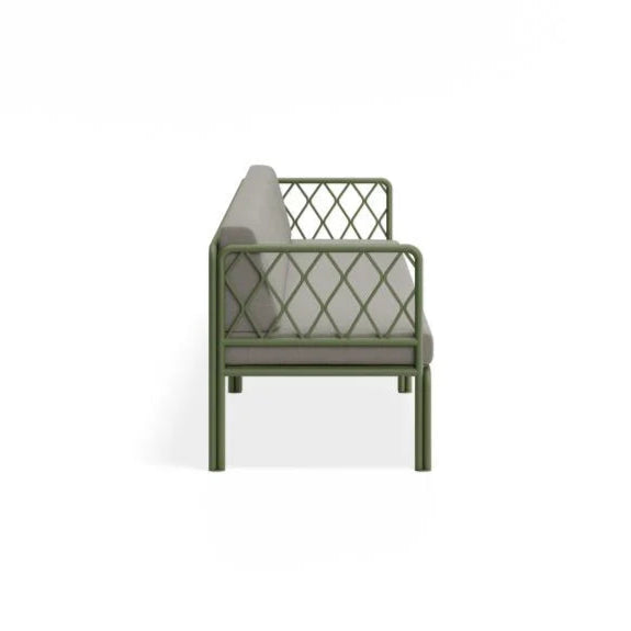 Outdoor Green 4-Seater Sofa - Sandy Grey
