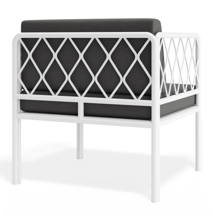 Outdoor Lounge Chair - White - Granite Grey Cushions