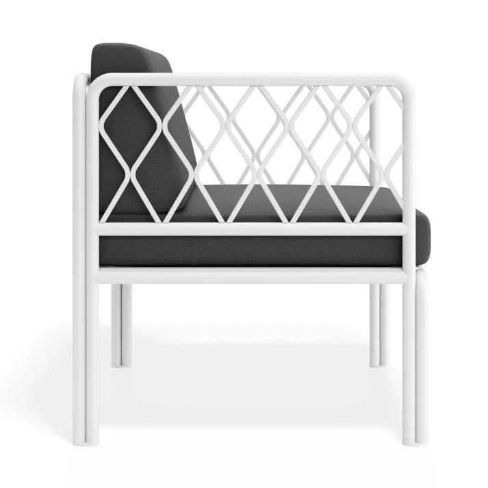 Outdoor Lounge Chair - White - Granite Grey Cushions
