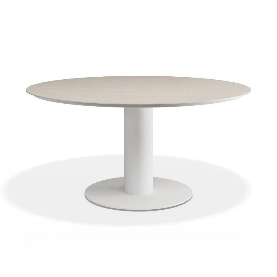 Outdoor Alabaster Ceramic Top Dining Table - 150cms