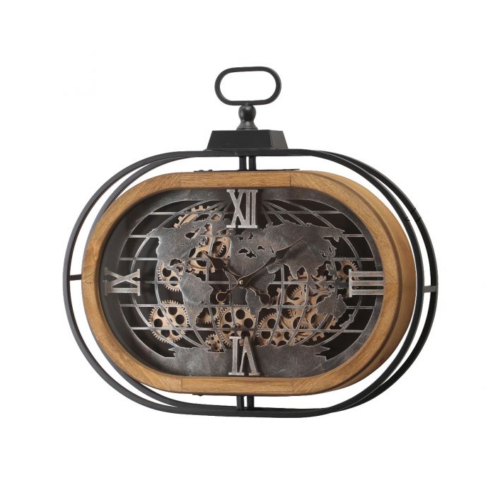 Oval Atlas Columbus Gear Movement Wall Clock - 60cms