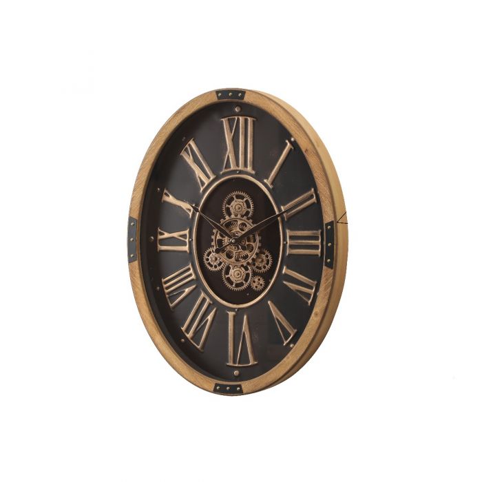 Oval Atlas Columbus Gear Movement Wall Clock - 72cms