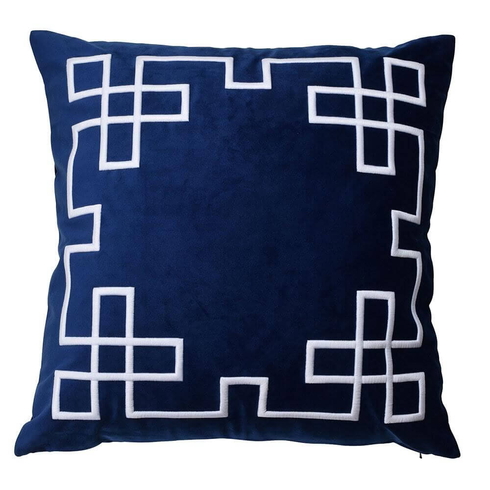 Palm Springs Velvet 55x55cm Square Cushion Cover - Navy
