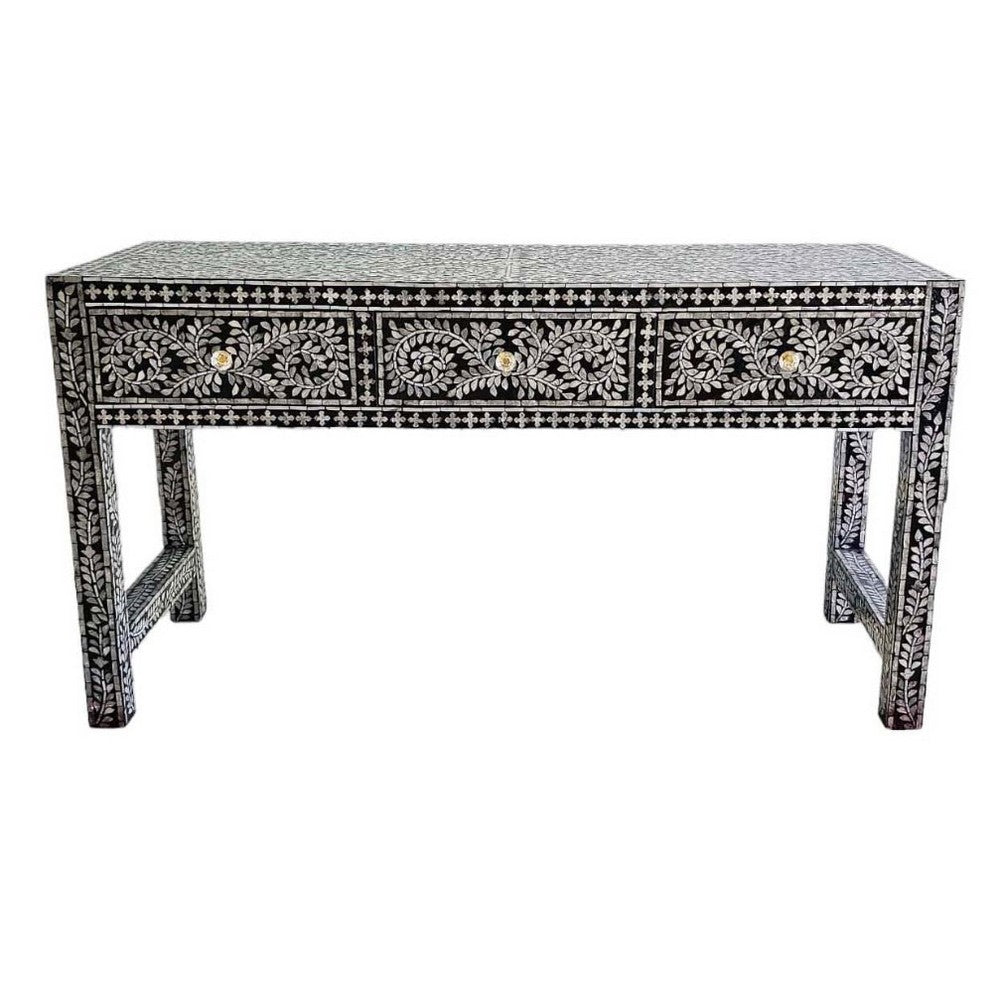 Pearlescent Opulence 3-Drawer Console Table