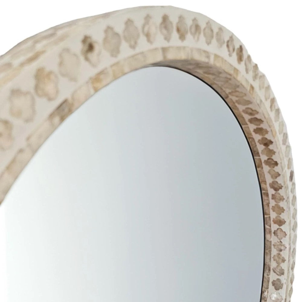 Pearlescent Radiance Round Wall Mirror 60cms